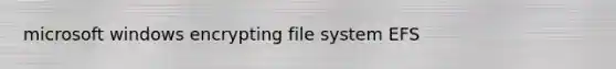 microsoft windows encrypting file system EFS