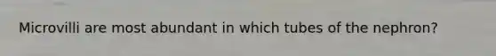 Microvilli are most abundant in which tubes of the nephron?