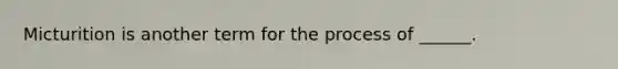 Micturition is another term for the process of ______.