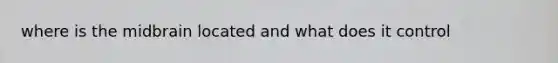 where is the midbrain located and what does it control