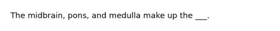 The midbrain, pons, and medulla make up the ___.