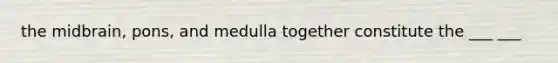 the midbrain, pons, and medulla together constitute the ___ ___