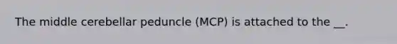 The middle cerebellar peduncle (MCP) is attached to the __.