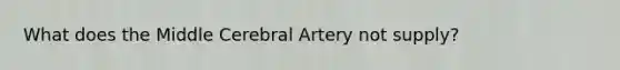 What does the Middle Cerebral Artery not supply?