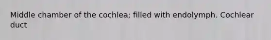 Middle chamber of the cochlea; filled with endolymph. Cochlear duct