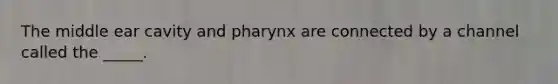 The middle ear cavity and pharynx are connected by a channel called the _____.