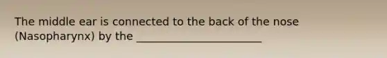 The middle ear is connected to the back of the nose (Nasopharynx) by the _______________________
