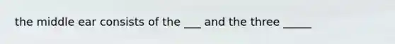 the middle ear consists of the ___ and the three _____