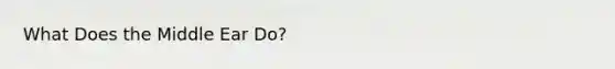 What Does the Middle Ear Do?