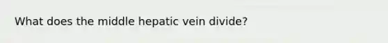 What does the middle hepatic vein divide?