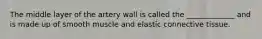 The middle layer of the artery wall is called the _____________ and is made up of smooth muscle and elastic connective tissue.