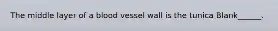 The middle layer of a blood vessel wall is the tunica Blank______.