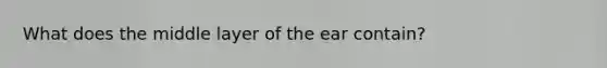 What does the middle layer of the ear contain?