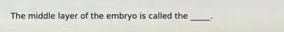 The middle layer of the embryo is called the _____.