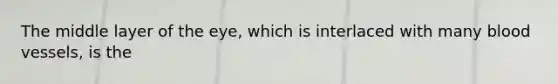 The middle layer of the eye, which is interlaced with many blood vessels, is the