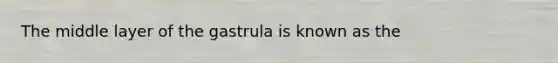 The middle layer of the gastrula is known as the