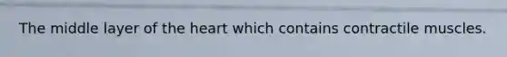 The middle layer of the heart which contains contractile muscles.