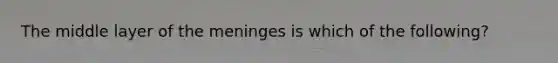 The middle layer of the meninges is which of the following?