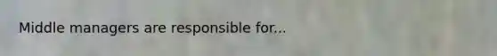 Middle managers are responsible for...