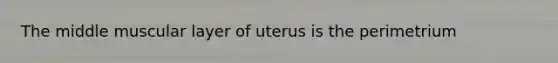 The middle muscular layer of uterus is the perimetrium