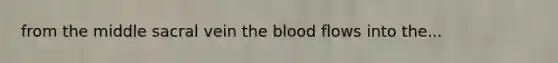 from the middle sacral vein the blood flows into the...