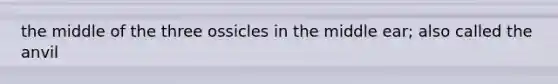 the middle of the three ossicles in the middle ear; also called the anvil