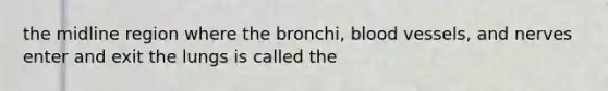 the midline region where the bronchi, blood vessels, and nerves enter and exit the lungs is called the