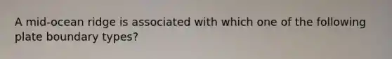 A mid-ocean ridge is associated with which one of the following plate boundary types?