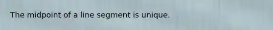 The midpoint of a line segment is unique.