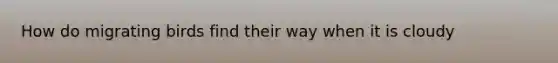 How do migrating birds find their way when it is cloudy
