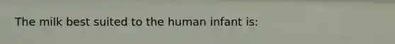 The milk best suited to the human infant is: