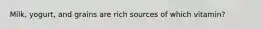 Milk, yogurt, and grains are rich sources of which vitamin?
