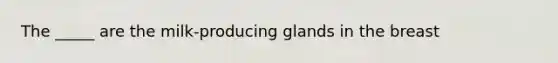 The _____ are the milk-producing glands in the breast