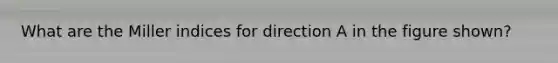 What are the Miller indices for direction A in the figure shown?