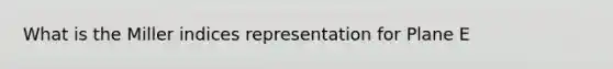 What is the Miller indices representation for Plane E