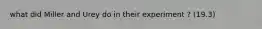 what did Miller and Urey do in their experiment ? (19.3)