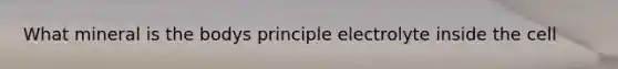 What mineral is the bodys principle electrolyte inside the cell