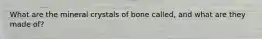 What are the mineral crystals of bone called, and what are they made of?