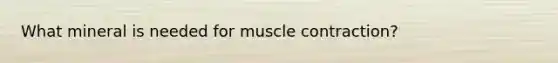 What mineral is needed for muscle contraction?