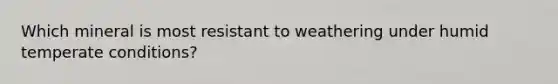 Which mineral is most resistant to weathering under humid temperate conditions?