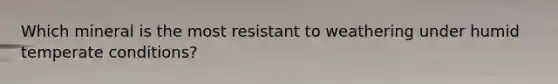 Which mineral is the most resistant to weathering under humid temperate conditions?