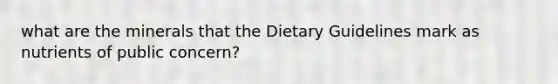 what are the minerals that the Dietary Guidelines mark as nutrients of public concern?