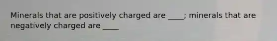 Minerals that are positively charged are ____; minerals that are negatively charged are ____