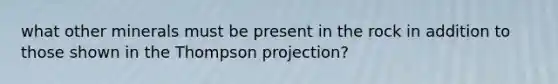 what other minerals must be present in the rock in addition to those shown in the Thompson projection?