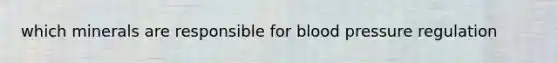 which minerals are responsible for blood pressure regulation