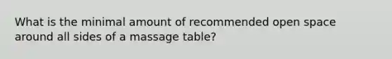 What is the minimal amount of recommended open space around all sides of a massage table?