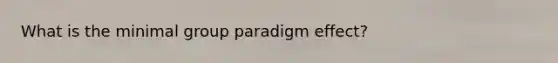 What is the minimal group paradigm effect?