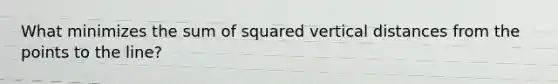 What minimizes the sum of squared vertical distances from the points to the line?