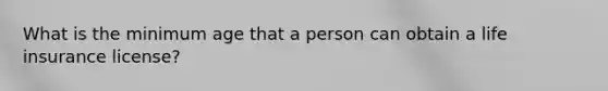 What is the minimum age that a person can obtain a life insurance license?