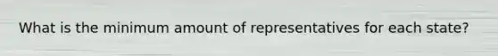 What is the minimum amount of representatives for each state?